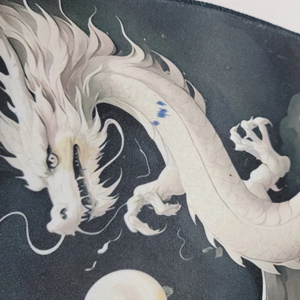 Extended Gaming Mouse Pad Desk‎ Keyboard Mat Size 23 X 11 Ying/Yang Dragons